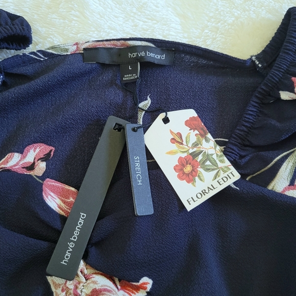 Harve Benard Navy🇺🇲 Floral💐 Top - NWT - Picture 9 of 13